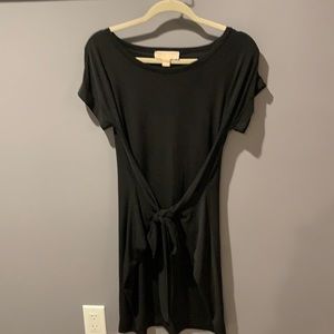 Black tie waist dress